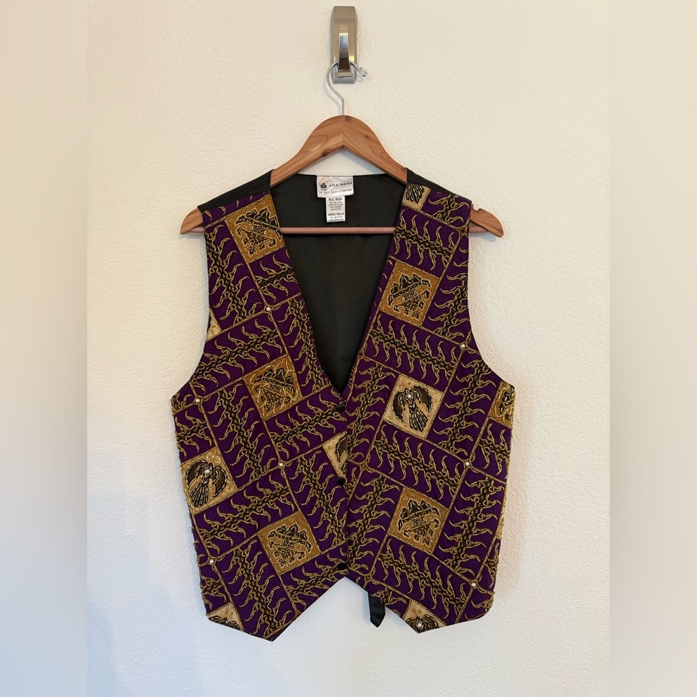 Vintage Ana Mori Bead Embellished Beaded Pattern Waistcoat One Size Fits Most